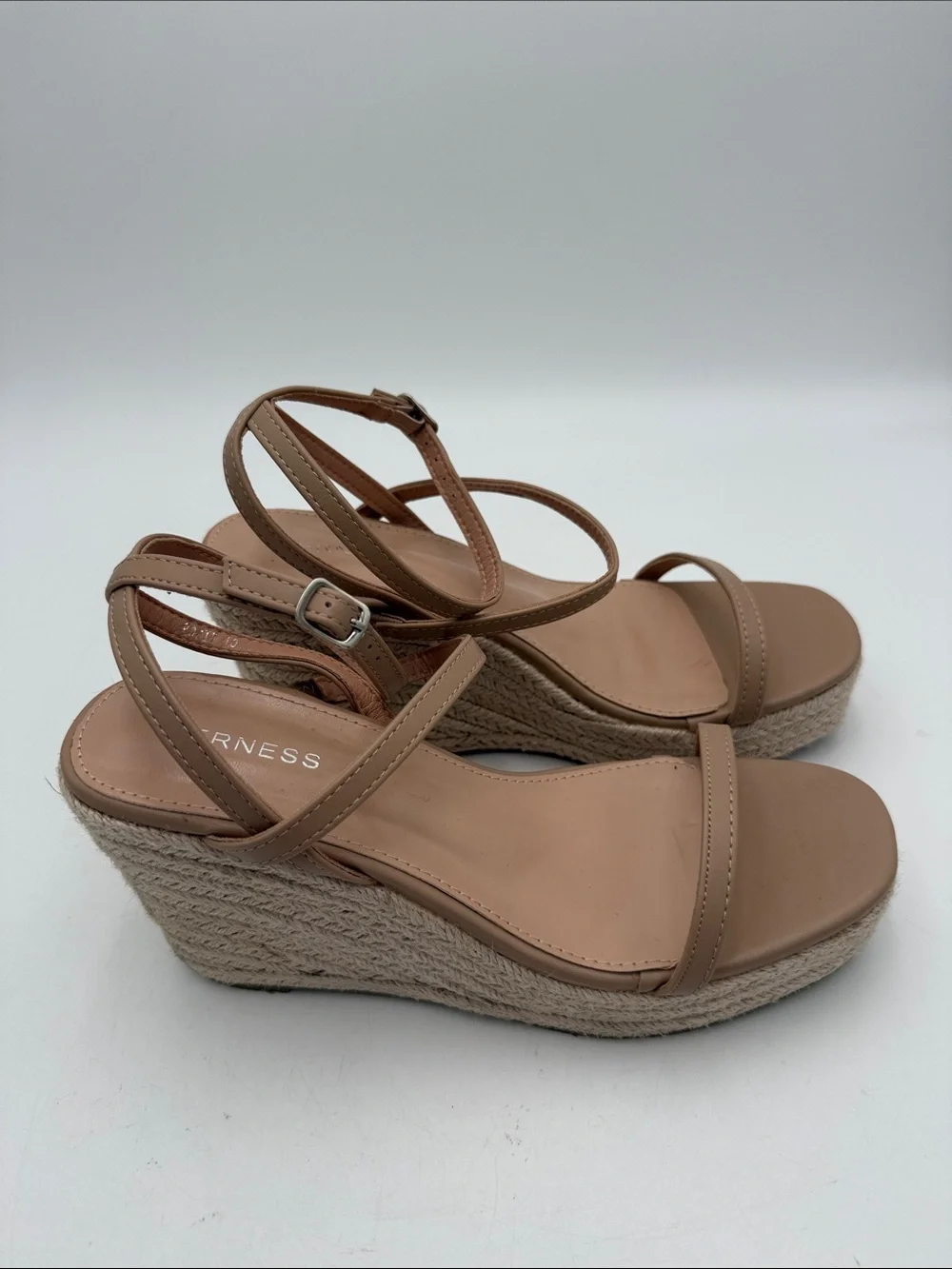 Berness Wedge Sandals in Taupe Nude women 10 espadrilles vacation boho casual